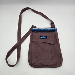 KAVU Keeper Brown Canvas Crossbody Bag Adjustable Strap Gorpcore Travel Purse